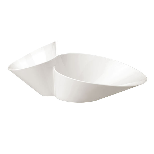 New Wave White Porcelain Chip and Dip Bowl
