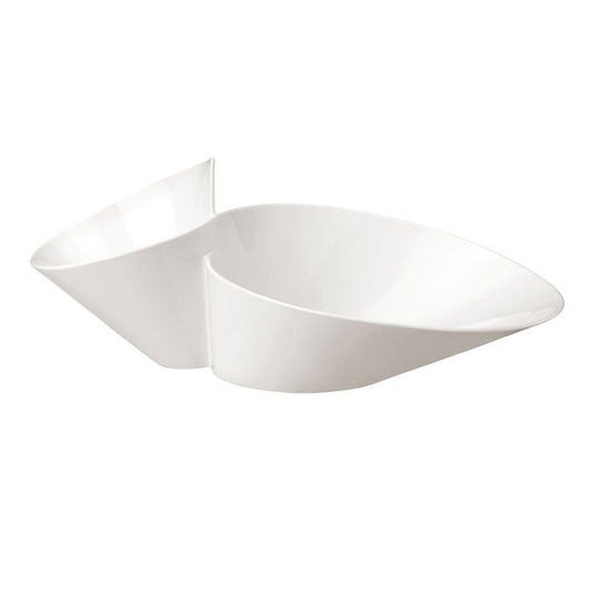 New Wave White Porcelain Chip and Dip Bowl
